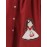 CALYX CLOTHING Girls' Maroon Corduroy Shirt Dress with White Bow Details