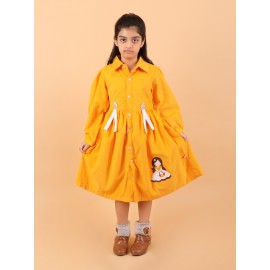 CALYX CLOTHING Girls Yellow Corduroy Shirt Dress w..