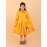 CALYX CLOTHING Girls Yellow Corduroy Shirt Dress with White Bow Details