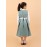 CALYX CLOTHING Sweet Green Ribbed Dress with Long Sleeves & Bow Accent