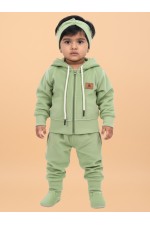 Calyx Clothing Baby Girls’ Full Sleeve Hoodie & Jogger Set Green