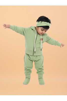 Calyx Clothing Baby Girls’ Full Sleeve Hoodie & Jogger Set Green