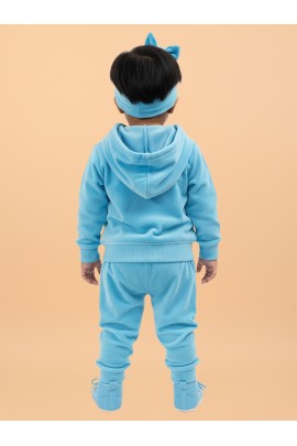 Calyx Clothing Baby Girls’ Full Sleeve Hoodie & Jogger Set Sky Blue
