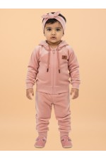 Calyx Clothing Baby Girls’ Full Sleeve Hoodie & Jogger Set Peach