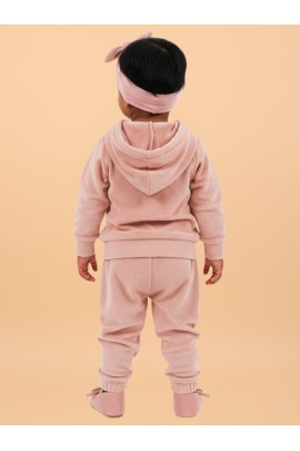 Calyx Clothing Baby Girls’ Full Sleeve Hoodie & Jogger Set Peach