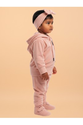 Calyx Clothing Baby Girls’ Full Sleeve Hoodie & Jogger Set Peach