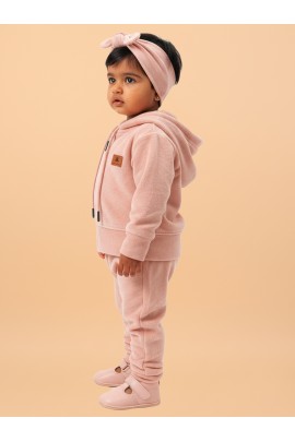 Calyx Clothing Baby Girls’ Full Sleeve Hoodie & Jogger Set Peach