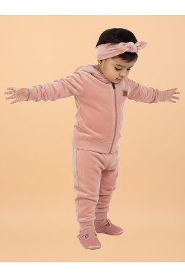 Calyx Clothing Baby Girls’ Full Sleeve Hoodie & Jogger Set Peach