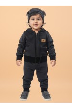 Calyx Clothing Baby Girls’ Full Sleeve Hoodie & Jogger Set Black