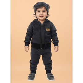 Calyx Clothing Baby Girls’ Full Sleeve Hoodie & Jogger Set Black