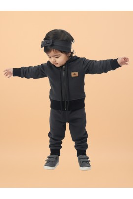 Calyx Clothing Baby Girls’ Full Sleeve Hoodie & Jogger Set Black