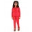 Calyx Clothing Girls Mid-Rise Hooded Long Sleeve Tracksuits Red