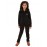 Calyx Clothing Girls Mid-Rise Hooded Long Sleeve Tracksuits Black