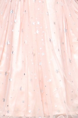 Girl star pich print party wear twill check dresses / tunic / frock / dresses