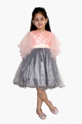 Girl Sequence pick & gray party wear dressess  Tunic / Frock / Dresses / Party dresses