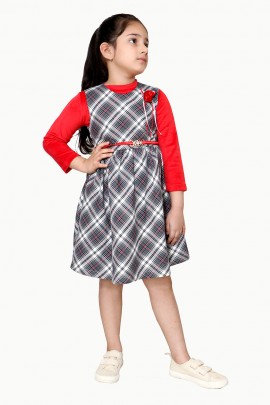 Girl multi Twill check Dresses / Tunic / Frock / Dresses