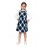 Girl navy-white twill check dresses / tunic / frock / dresses